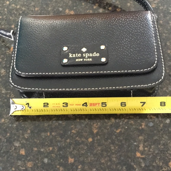 Lovely, Mint condition black leather Kate Spade crossbody purse. - Picture 4 of 10